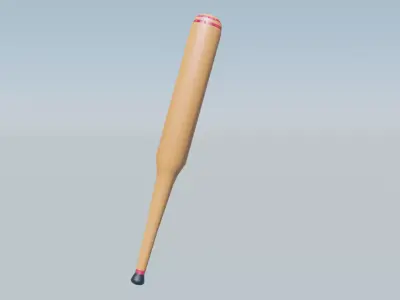 Lowpoly Baseball Bat For Sport Content  3D model