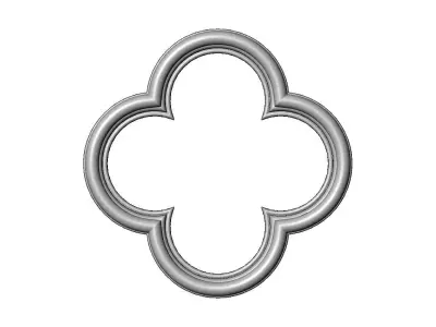 Gothic clover frame relief 3D print model