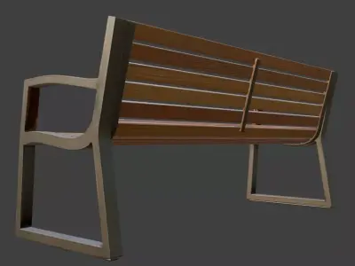 Park Bench 3D Model 3D model