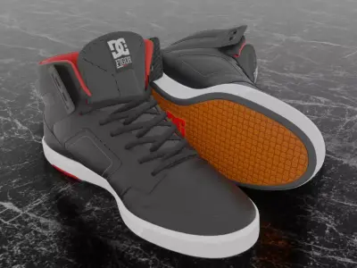 DC PURE HIGH TOP 3D SHOES Low-poly 3D model