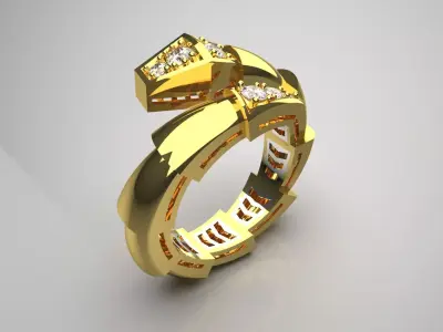 snake woman ring rr0053 3D print model