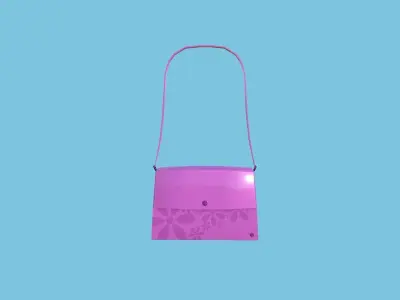 Pink Glossy Female Bag - Character Fashion Design Low-poly 3D model