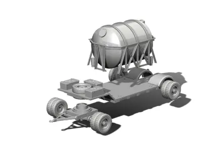 Hanomag SS-100 Gigant and  A-stoff trailer for V2 Rockets 3D print model