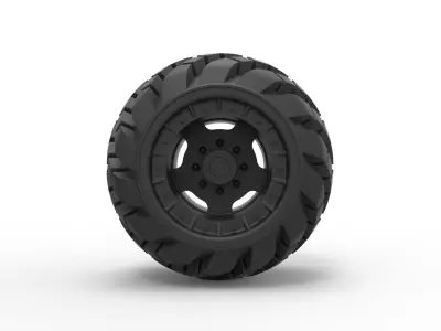 Arched offroad wheel 3D print model