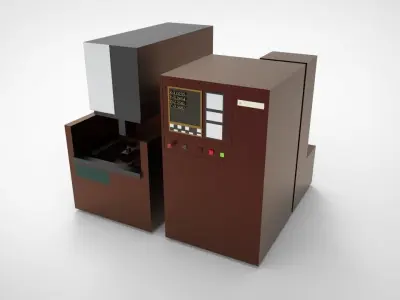 EDM Wire Machine Low-poly 3D model