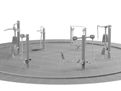 Park Gym Fitness Court 01 3D model