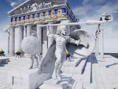 Spartan monument 1 Low-poly 3D model
