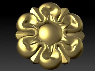 pattern CNC gold-plated sculpted wooden frame pattern 3D model  3D model