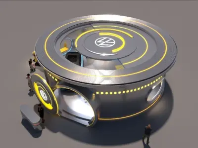 booth exhibition pop up store 3D model