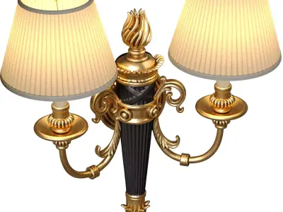 Copper Romantic Wall Sconce in American Classic Style Wall lamp 3D model