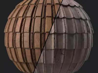 Roof Tile Materials 73- Dirty Concrete Roofing Seamless Pbr 4k Texture