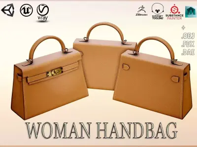 Woman Handbag Low-poly 3D model