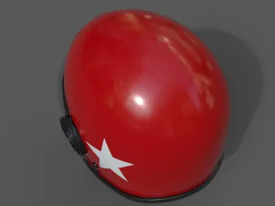 Helmet scifi racer Generic sport Color 3d model  Low-poly 3D model