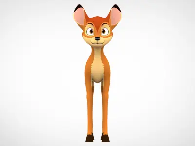 Deer Fawn Low-poly 3D model