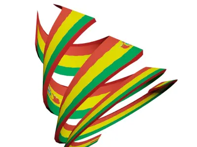 Bolivia flag Double Helical Structure 3D model