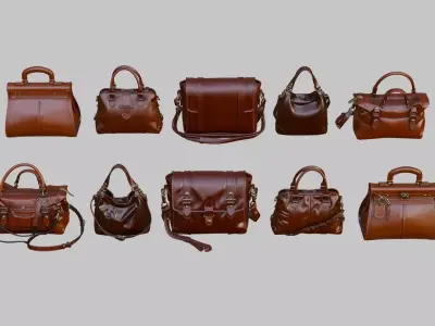 Purse Collection Low-poly 3D model