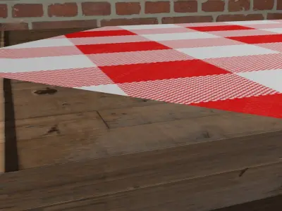 TABLE WITH TABLECLOTH Free low-poly 3D model