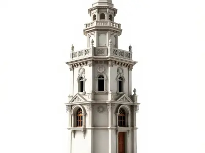 Ornate Architectural Tower Model Pack Low-poly 3D model