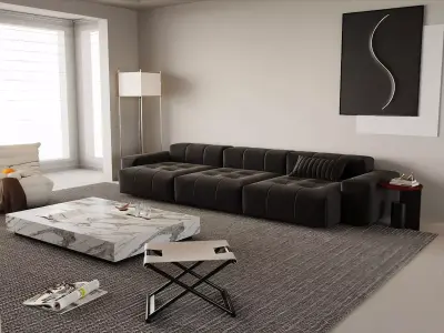 Modern Minimalist Living Room 3D model