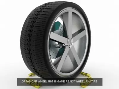 ORTAS CAR WHEEL RIM 96-97-98-99-100 GAME READY WHEEL 3D Model Pack