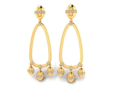 Tazzarine Diamond Earring Model 4 3D print model