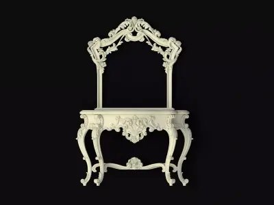 dressing table with mirror set 3D model
