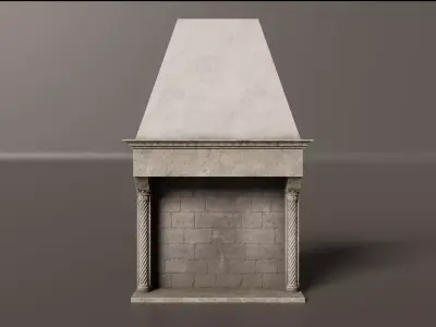 Medieval Fireplace Low-poly 3D model