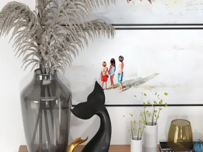 Decor Set -no11 By 2 Pieces Menendez Whale Sculpture 3D model