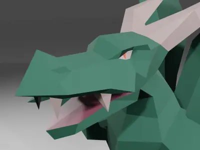  Super Lowpoly Dragonman 01 Low-poly 3D model