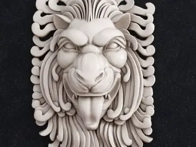 Jewelry pendant Lion head Decor 3D print model