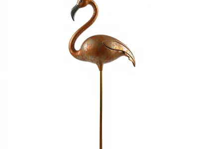 Elegant Flamingo Sculpture Model Pack for Decoration Low-poly 3D model