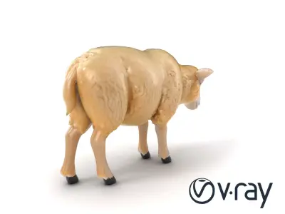 Fluffy Sheep Pastoral Scene model pack Low-poly 3D model