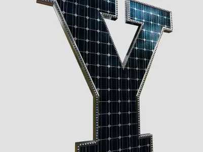 Solar Panel Letter - Y 3D model