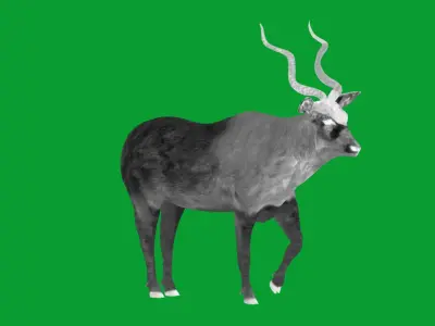 Addax White Antelope Low-poly 3D model