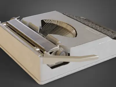 Used typewriter Low-poly 3D model