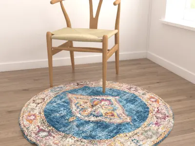 Round Rug Set 66 3D model