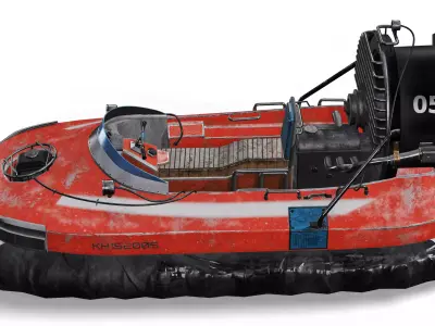 Futuristic Hovercraft 3D Model  Game Ready Vehicle for game Low-poly 3D model