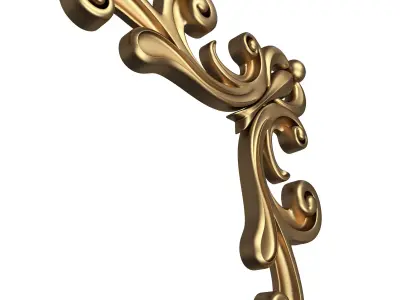 Corner Carved Plaster Molding Decoration 018 Low-poly 3D model