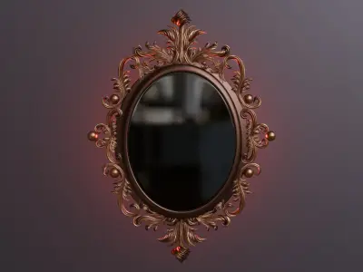Carved CNC 3D print model of mirror frame 3D model