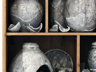 Dishes clay splinter old n3 3D model