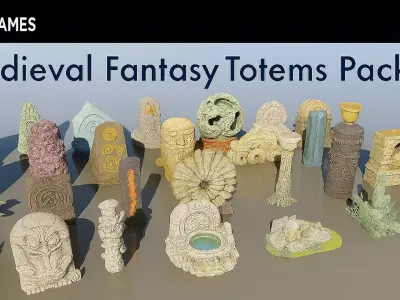 Medieval Fantasy Totems Pack 1 3D model