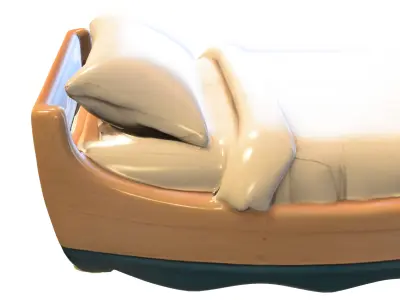 Boat Bed 3D Model Nautical Themed Furniture for Games 3D model