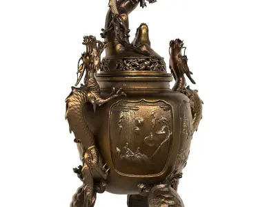 Dragon Incense Burner Low-poly 3D model