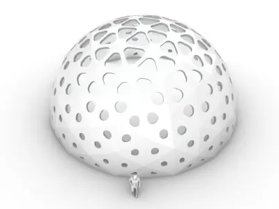 Geodesic Dome with Dynamic Perforations and glass panels 3D model
