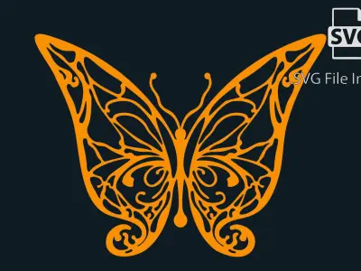 Butterfly Stylized Pendant Amulet Necklace Design 3D print model