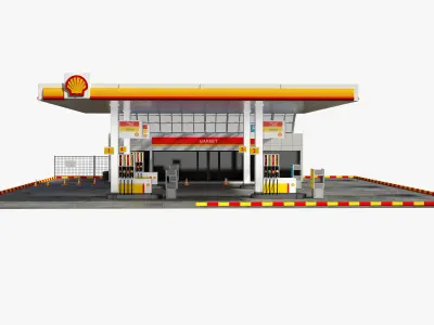 Shell Gas Station 3D model