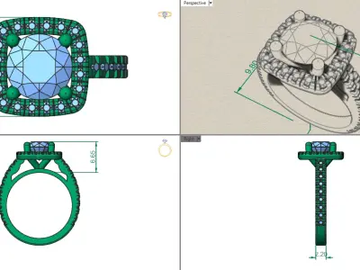 Engagement diamond ring 3D print model purchase