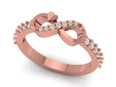ladies Diamond Ring 3D print model 7