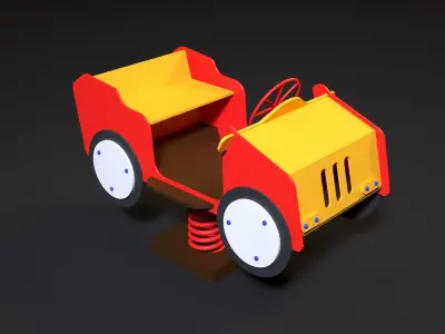 Childrens car on springs 3D model
