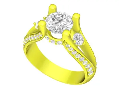 6887 luxury fashion diamond women ring 3D print model